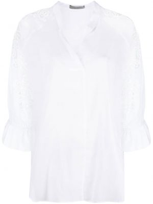 Блуза бродирана с дантела D.exterior бяло