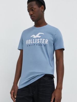 Tricou din bumbac Hollister Co. albastru