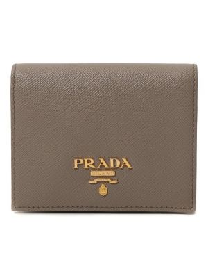 Кожаный кошелек Prada серый
