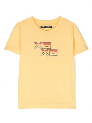 T-shirt con stampa Acne Studios giallo