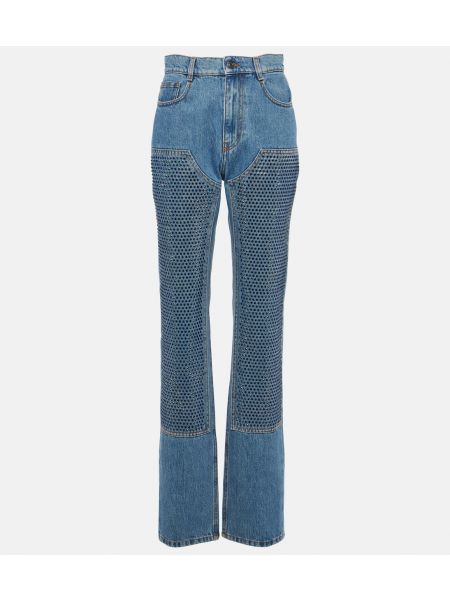 Прямые джинсы с высокой талией Area синие