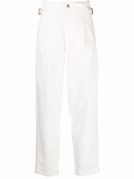 Pantalones rectos de cintura alta The Mannei blanco