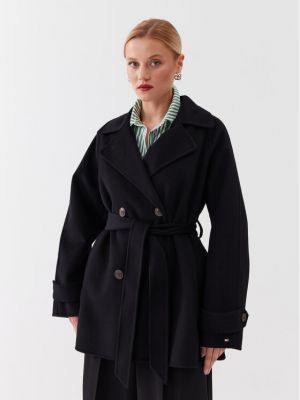Cappotto di lana Tommy Hilfiger nero