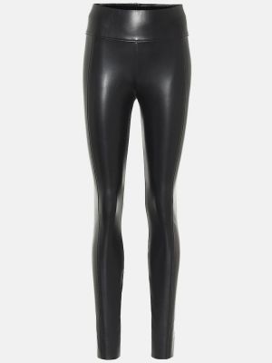 Leggings di pelle di ecopelle Wolford nero