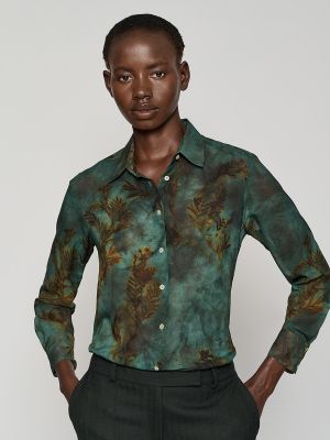Camisa con estampado de crepé Roberto Verino verde