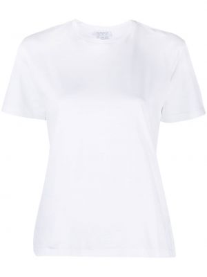 Kokvilnas pieguļošs t-krekls Sunspel balts