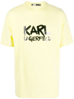 Тениска с принт Karl Lagerfeld жълто