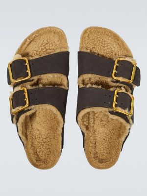 Sandály z nubuku Birkenstock hnědé
