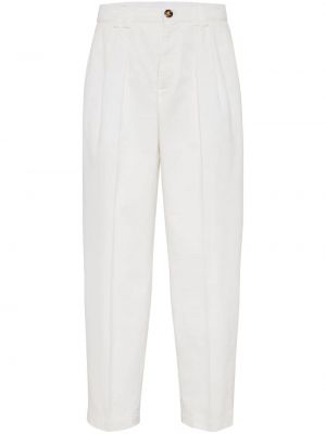 Pantalon plissé Brunello Cucinelli blanc