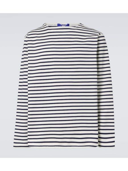 Stribet bomuld t-shirt Junya Watanabe hvid