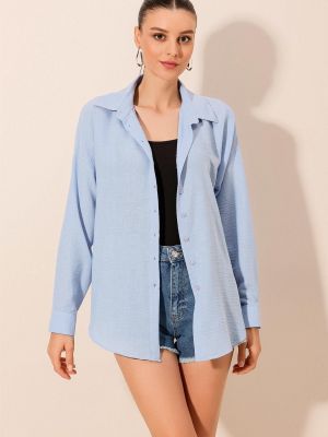 Oversize krekls ar kabatām Bigdart zils