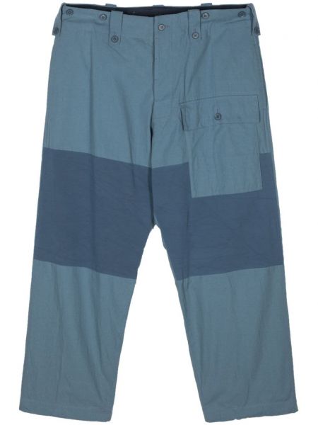 Памучни карго панталони Yohji Yamamoto синьо