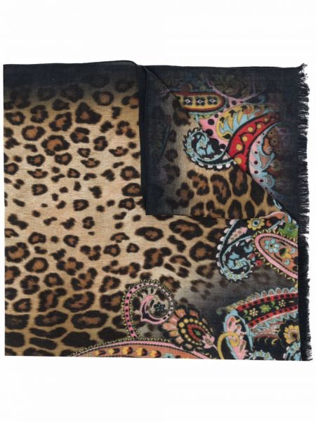 Bufanda de cachemir leopardo con estampado de cachemira Etro