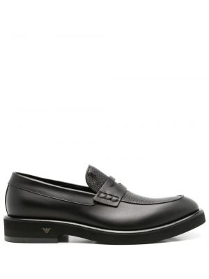 Pantofi loafer din piele Emporio Armani negru