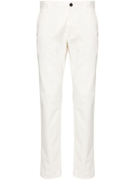 Памучни chino панталони Incotex бяло