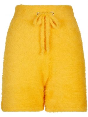 Šortky s vysokým pasem z nylonu Frankies Bikinis - žlutá