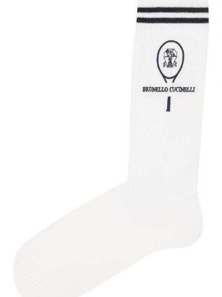 Хлопковые носки Brunello Cucinelli белые