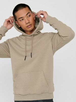 Hoodie Only & Sons marrone