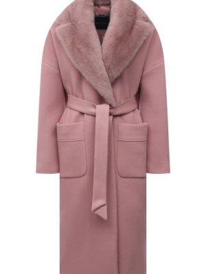 Кашемировое пальто Kiton розовое
