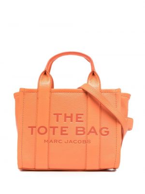 Кожени шопинг чанта оранжево Marc Jacobs