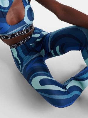 Pantalon de sport à imprimé Pucci bleu