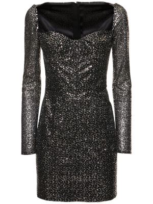 Mini obleka z vzorcem srca Dolce & Gabbana črna