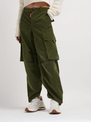 Relaxed карго панталони от рипсено кадифе Dsquared2 зелено