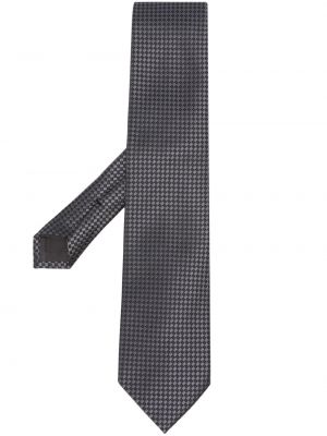 Жакардова карирана копринена вратовръзка Tom Ford сиво