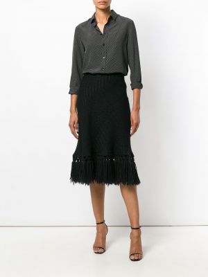 Falda con flecos de punto Dolce & Gabbana Pre-owned negro