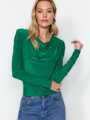 Bluză tricotate de lac Trendyol verde