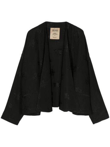 Jacquard jakna s cvjetnim printom Uma Wang crna