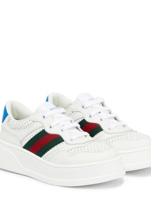 Tyk læder sneakers for piger Gucci Kids hvid