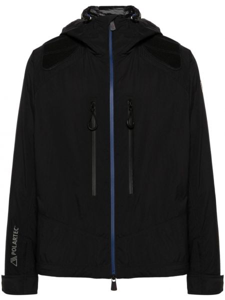 Bunda na zips s kapucňou Moncler Grenoble čierna