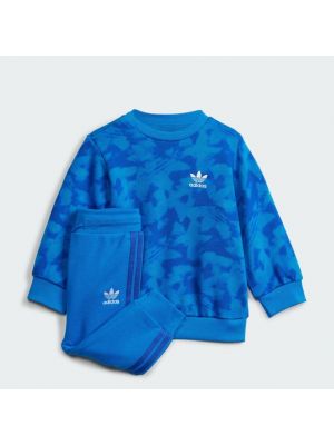 Survêtement à imprimé en jersey Adidas bleu