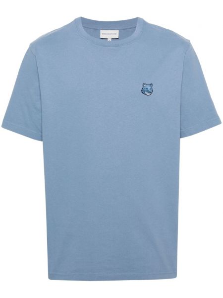 Medvilninis marškinėliai Maison Kitsuné mėlyna