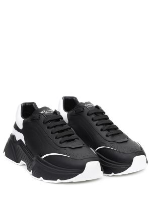Кожаные кроссовки Dolce & Gabbana черные