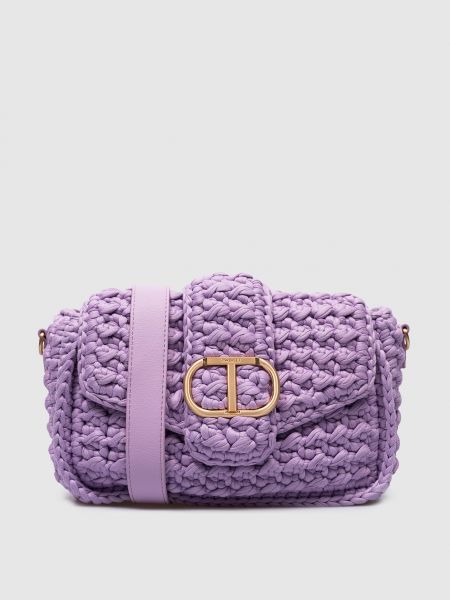 Фіолетова плетена сумка через плече Twinset