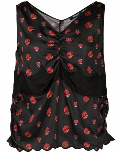 Top de flores con estampado Undercover negro