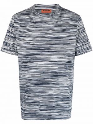 T-shirt à rayures à imprimé Missoni bleu