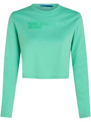 Medvilninis marškinėliai Karl Lagerfeld Jeans žalia