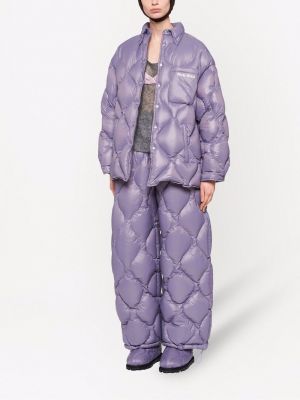 Pantalones de chándal acolchadas con estampado de rombos Miu Miu violeta