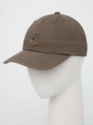 Памучна шапка с апликация Kangol зелено