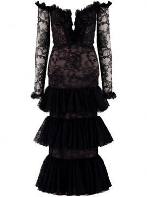Nėriniuotas suknele kokteiline Giambattista Valli juoda