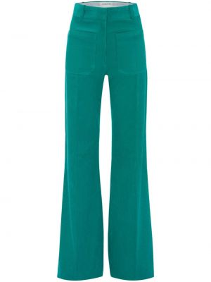 Menčestrové nohavice Victoria Beckham zelená