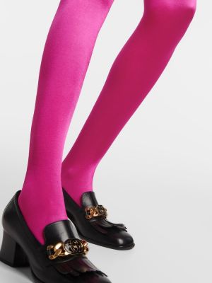 Сатенени чорапогащи Wolford розово