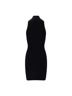 Mini vestido de viscosa con cuello alto Diesel negro