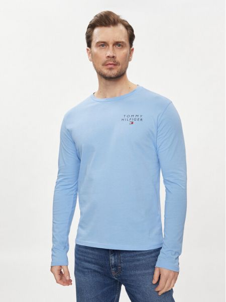 Тениска с дълъг ръкав с дълъг ръкав Tommy Hilfiger синьо