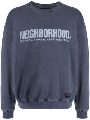 Raštuotas medvilninis džemperis Neighborhood mėlyna
