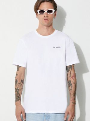 Koszulka bawełniana z nadrukiem Columbia biała