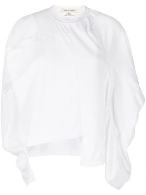 Asymetrické tričko s kulatým výstřihem Comme Des Garçons bílé